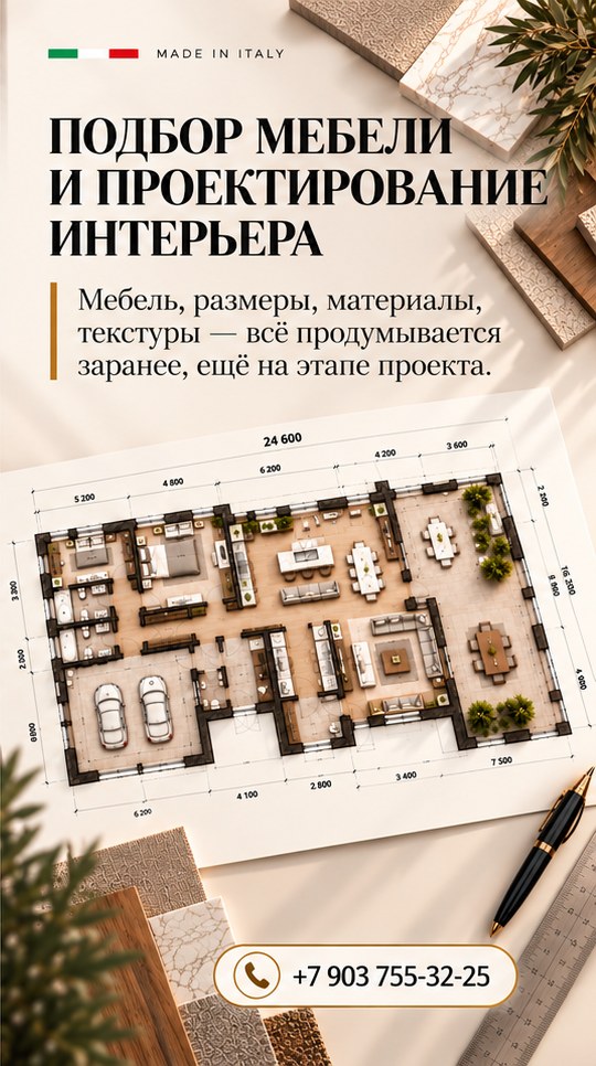 Подбор мебели и проектирование интерьера